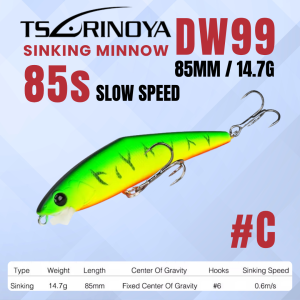 Tsurinoya DW99 85S Slow Speed Sinking Minnow 85mm 14.7g GoodCatch Fishing - Image 6