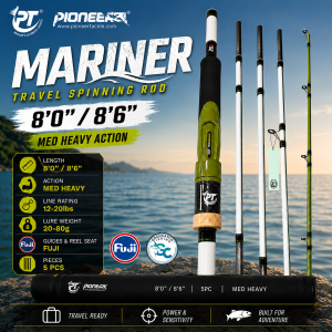 Pioneer Mariner Travel Spinning Rod SP8'0 / 8'6" Line: 12-20lbs 20-80g Med Heavy FUJI 5pc