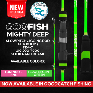 GOOFISH® Mighty Deep LUMINOUS PINK FLUORESCENT GREEN Slow Pitch Jigging Rod 1PC 6ft(183cm) PE4-7 Jig 200-700g Solid Nano Blank GoodCatch Fishing - Image 3