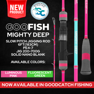 GOOFISH® Mighty Deep LUMINOUS PINK FLUORESCENT GREEN Slow Pitch Jigging Rod 1PC 6ft(183cm) PE4-7 Jig 200-700g Solid Nano Blank GoodCatch Fishing - Image 2