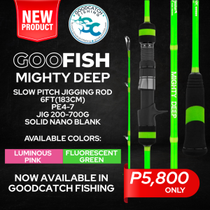 GOOFISH® Mighty Deep LUMINOUS PINK FLUORESCENT GREEN Slow Pitch Jigging Rod 1PC 6ft(183cm) PE4-7 Jig 200-700g Solid Nano Blank GoodCatch Fishing - Image 3