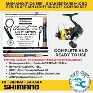 SHIMANO FX SIENNA SAHARA PIONEER + SHAKESPEARE MICRO SERIES 6ft 6in LIGHT ACTION BUDGET COMBO SET GOODCATCH - Image 5