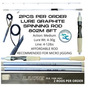 Lure Graphite Spinning Rod 7ft/8ft Medium Action Cork Butt Light Blue Micro Jigging - Image 2