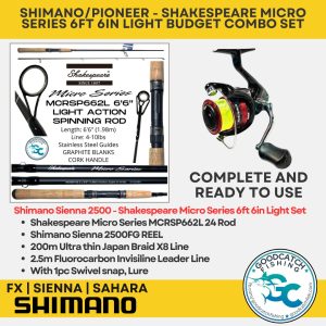 SHIMANO FX SIENNA SAHARA PIONEER + SHAKESPEARE MICRO SERIES 6ft 6in LIGHT ACTION BUDGET COMBO SET GOODCATCH - Image 9