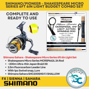 SHIMANO FX SIENNA SAHARA PIONEER + SHAKESPEARE MICRO SERIES 6ft 6in LIGHT ACTION BUDGET COMBO SET GOODCATCH - Image 8