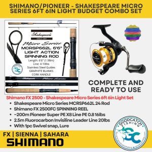 SHIMANO FX SIENNA SAHARA PIONEER + SHAKESPEARE MICRO SERIES 6ft 6in LIGHT ACTION BUDGET COMBO SET GOODCATCH - Image 3