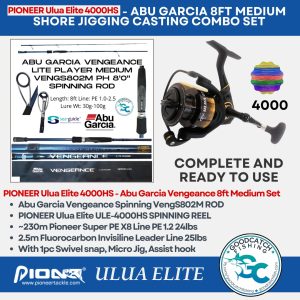 Shimano FX Sienna Pioneer Falcon Ulua Elite - Abu Garcia Vengeance 8ft Medium Shore Cast Jigging Set - Image 5