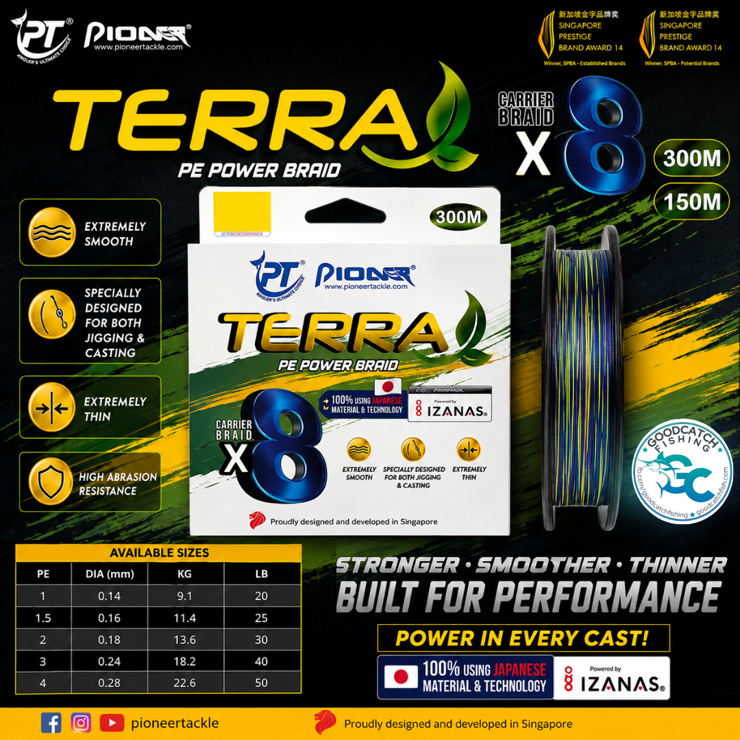 Pioneer TERRA X8 PE Power Braid Fishing Line GoodCatch Fishing