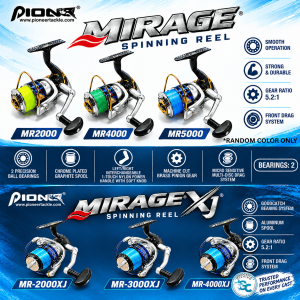 New Model Pioneer Mirage XJ 2000 3000 4000 Budget Spinning Reel for Beginners Bait and Wait, Casting