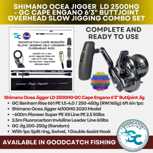 Shimano Ocea Jigger / Ocea Jigger F Custom / Ocea Jigger LD + GC Cape Engano 400g Butt Joint Slow Jigging Combo Set