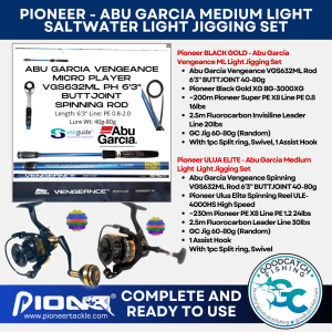 Pioneer 3000 4000HS HIGH SPEED Reel - Abu Garcia Vengeance VGS632ML Medium Light Saltwater Jigging COMBO Set