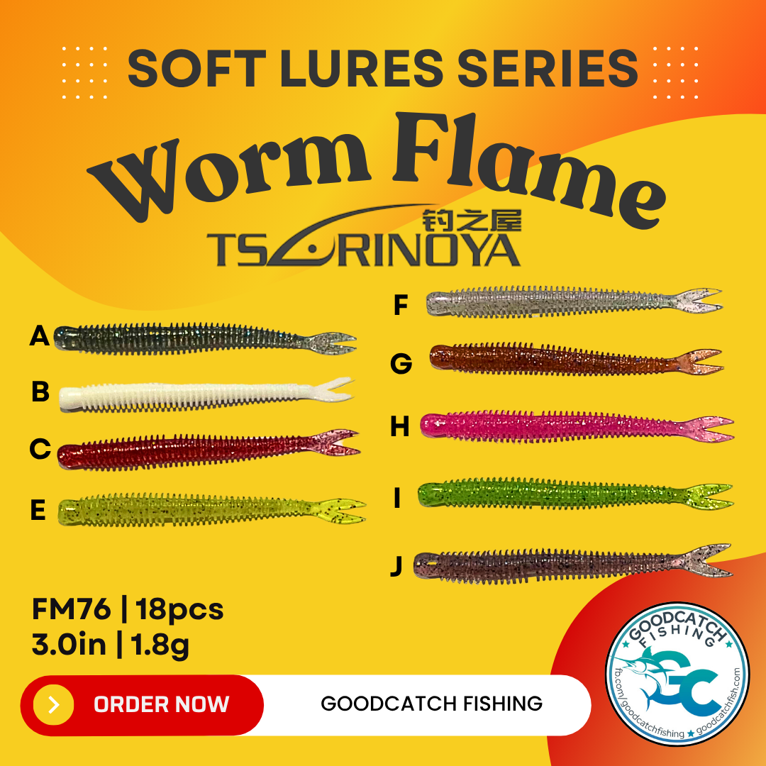 Tsurinoya Worm Flame FM76 Soft Bait 3 INCHES 18pcs per Pack GoodCatch Fishing