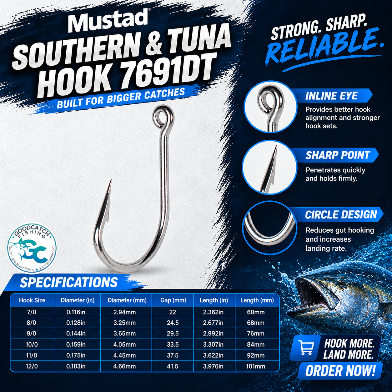 Mustad Southern & Tuna Hook 7691DT