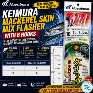 Hayabusa Keimura Mackerel Skin Mix Flasher with 6 Hooks