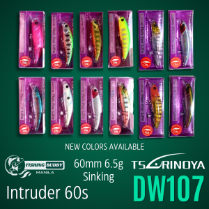 TSURINOYA DW107 Intruder 60s Bait Lure 60mm 6.5g Sinking