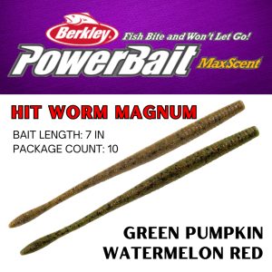 Berkley PowerBait MaxScent Hit Worm Magnum 7in Soft Bait Lures 10pcs
