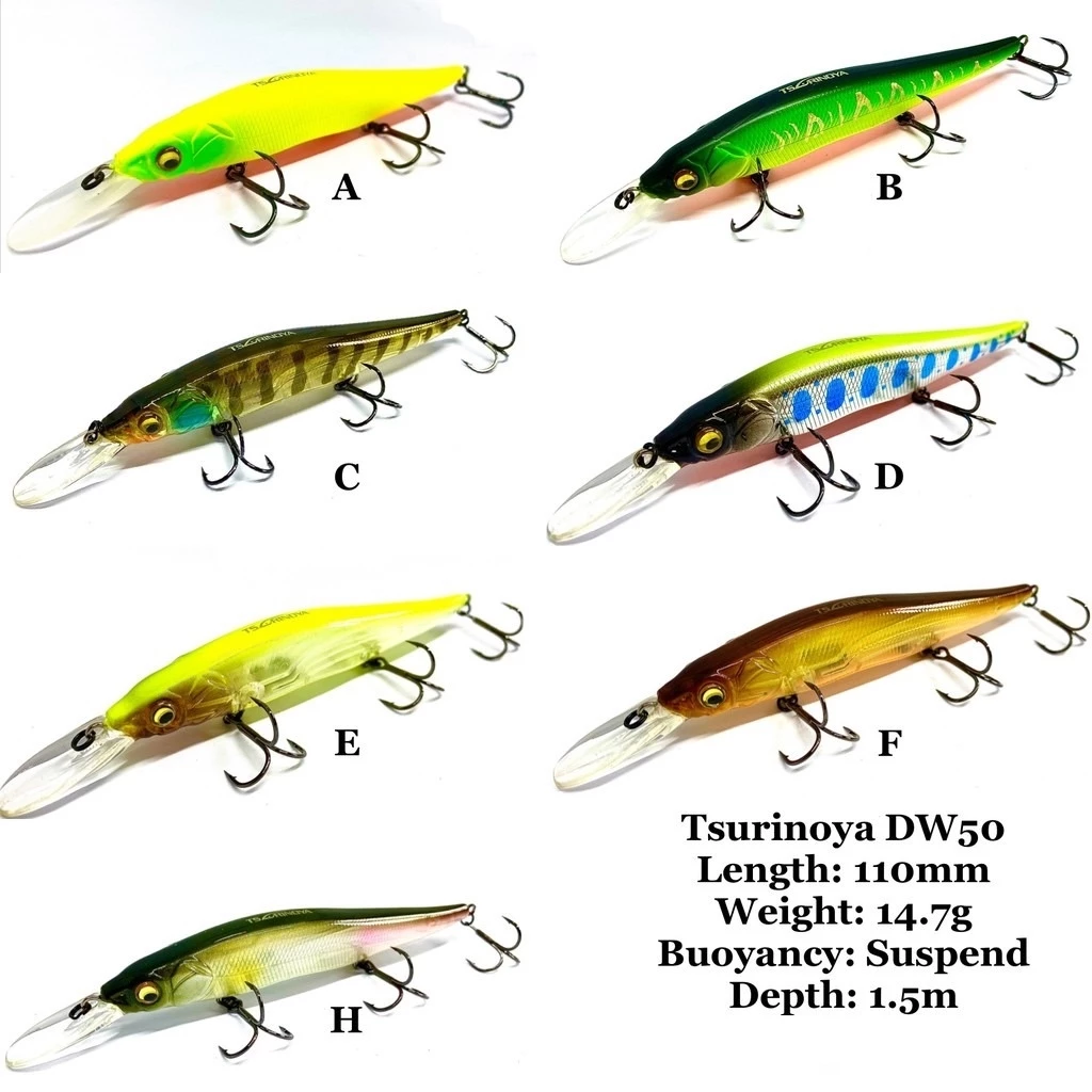 TSURINOYA DW50 Suspend Minnow Lure 110mm 14.7g Tungsten Steel Ball Fishing Buddy