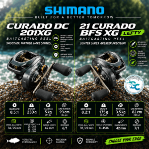 SHIMANO CURADO DC 201XG & 21 CURADO BFS XG LEFTY